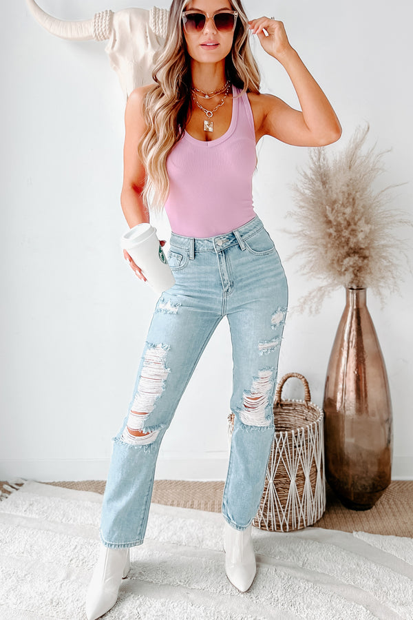 Stuck With You V-Neck Bodysuit (Lavender) - NanaMacs