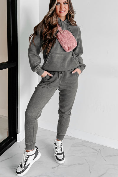 Hard Act To Follow Fleece Hoodie & Jogger Set (Heather Grey) - NanaMacs