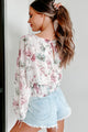 In My Moment Floral Dolman Sleeve Top (White) - NanaMacs