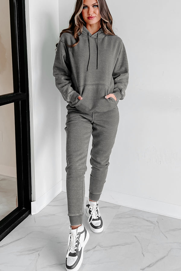 Hard Act To Follow Fleece Hoodie & Jogger Set (Heather Grey) - NanaMacs