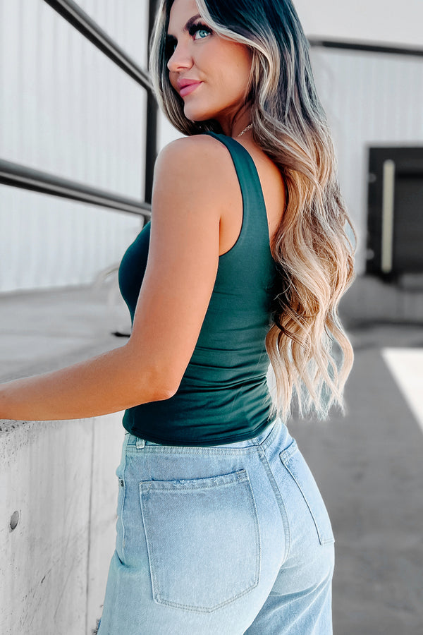 Always There Slightly Crop Tank Top (Hunter Green) - NanaMacs