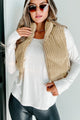 Way Up North Ribbed Puffer Vest (Tan) - NanaMacs