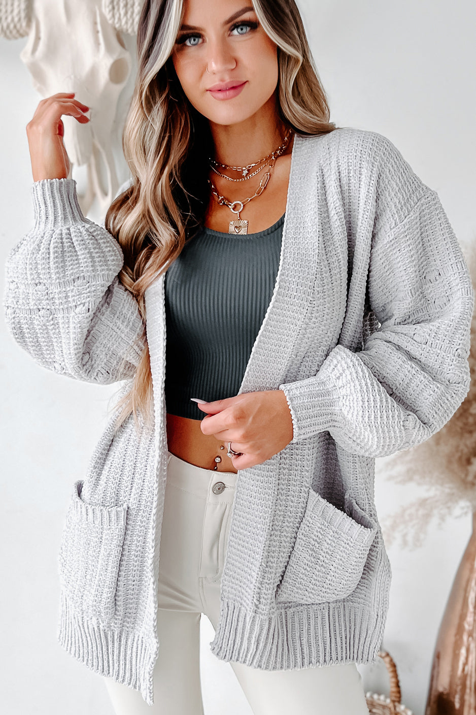 Chenille hot sale knit cardigan