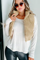 Way Up North Ribbed Puffer Vest (Tan) - NanaMacs