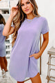 It's All Love French Terry T-Shirt Dress (Lavender) - NanaMacs