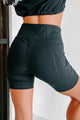 At My Best Side Pocket Biker Shorts (Black) - NanaMacs
