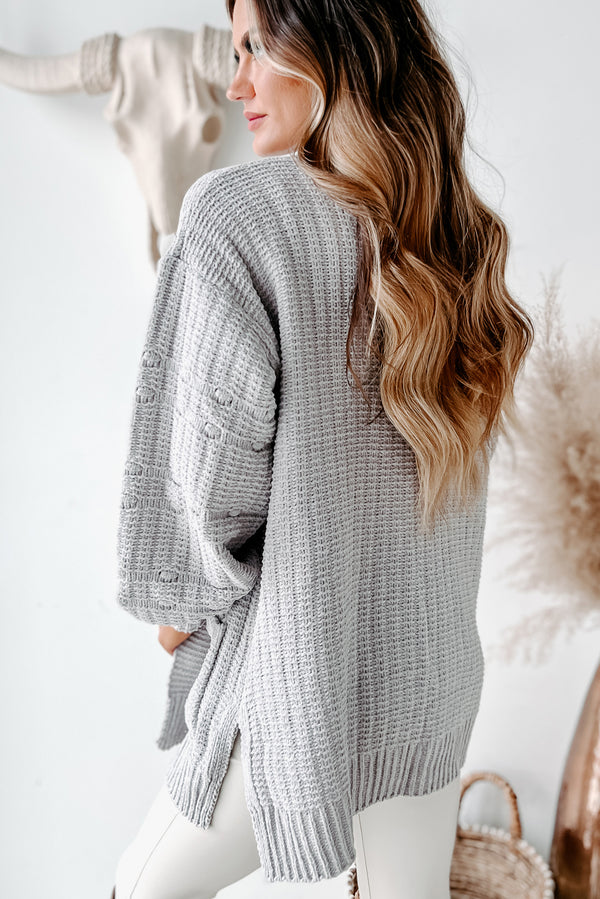 Eldora Chenille Knit Cardigan (Silver) - NanaMacs