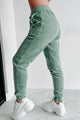 Seeking Comfort Star Embroidered Zip Hoodie & Jogger Set (Sage) - NanaMacs
