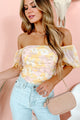 Sweet Love Floral Puff Sleeve Bodysuit (Yellow/Pink) - NanaMacs