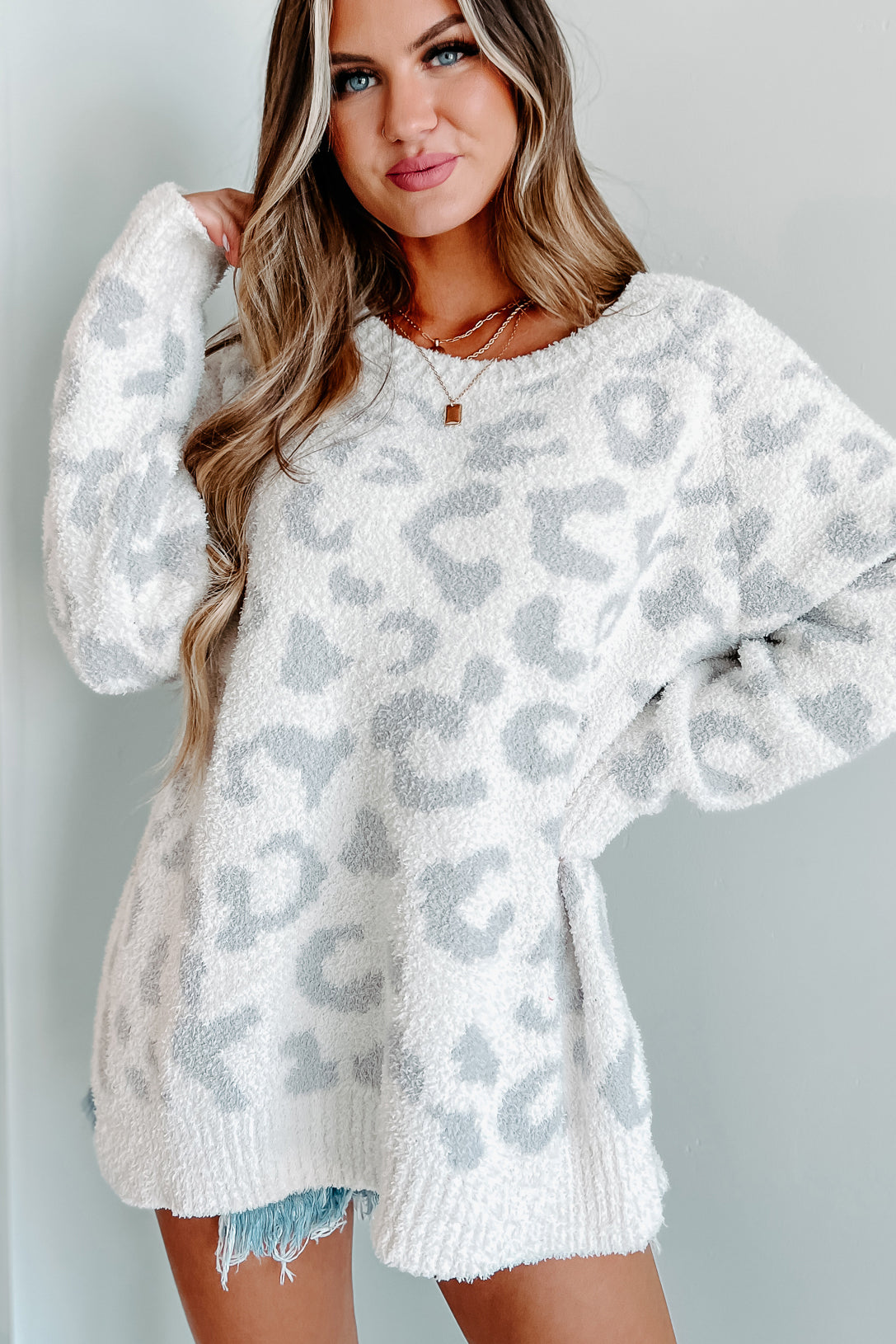 Cream clearance leopard sweater