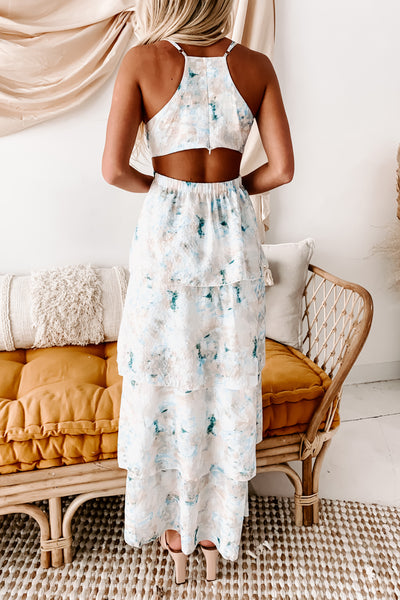 Beautiful Escape Tiered Maxi Dress (Ocean Blue) - NanaMacs