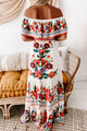 Simply Sentiorita Floral Off The Shoulder Ruffle Maxi Dress (Ivory) - NanaMacs