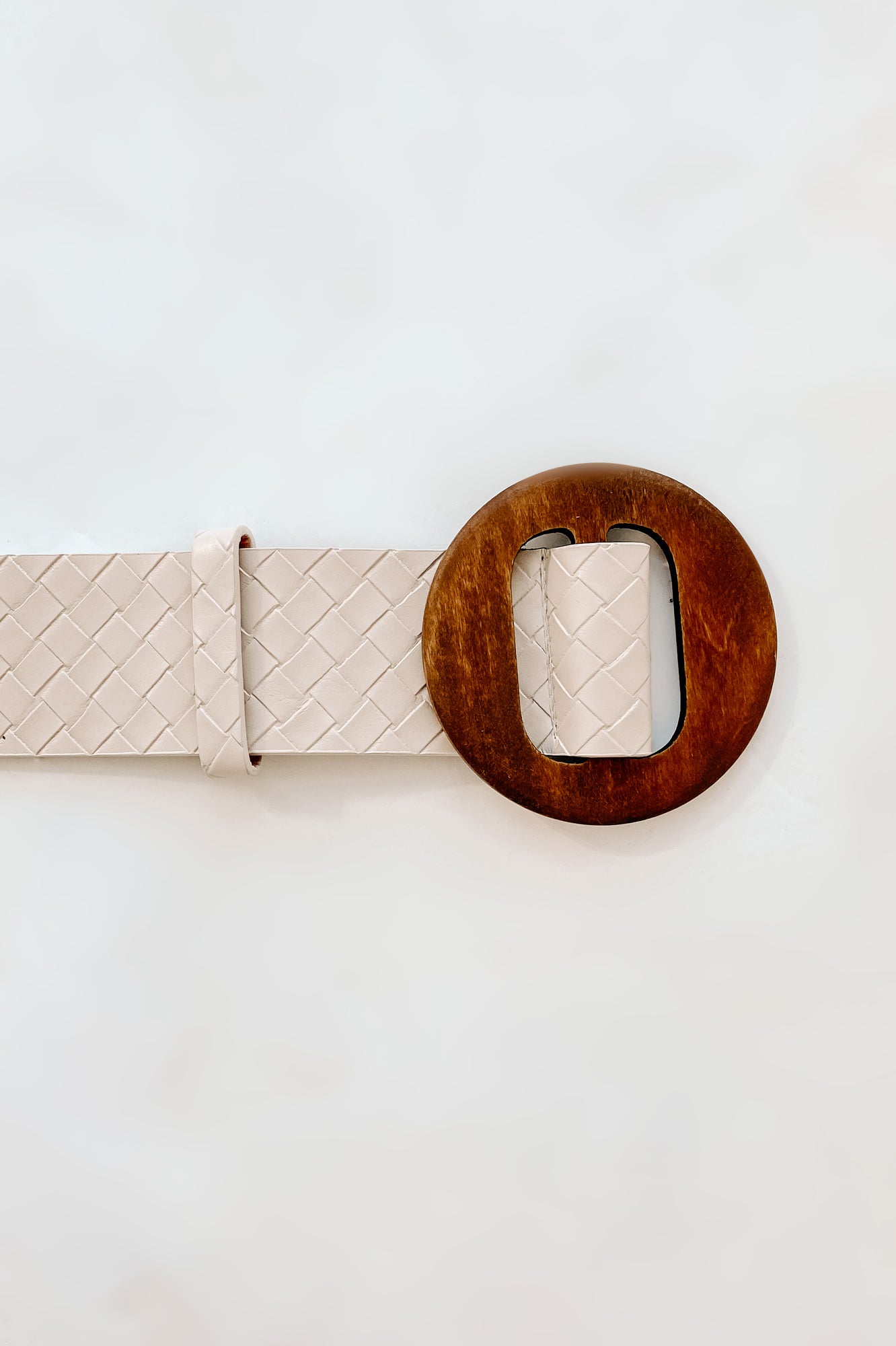 Let It Slide Woven Faux Leather Belt (Khaki) - NanaMacs