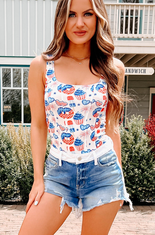 Cupcake Me A Patriot NanaMacs Original Printed Bodysuit (Cupcake) - NanaMacs