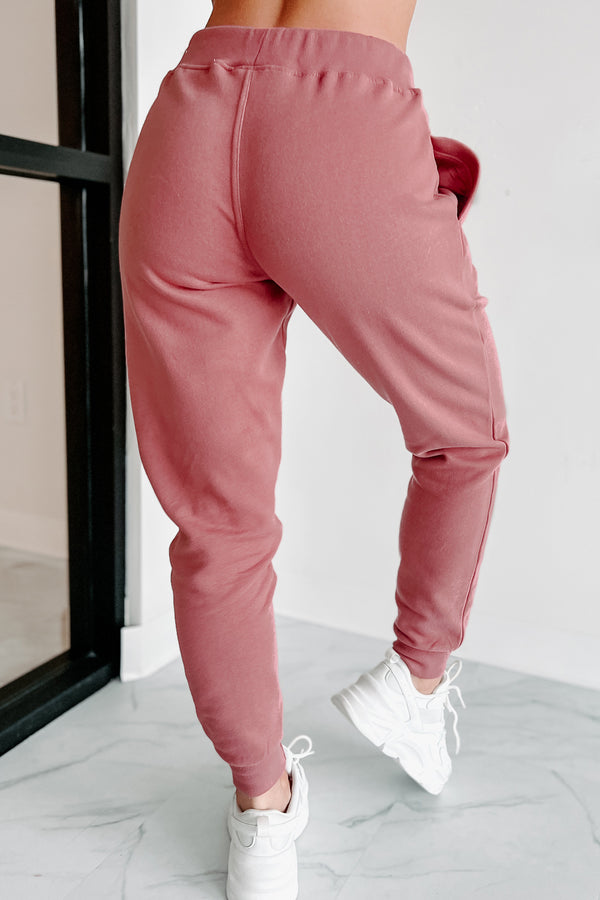 Dynamic Duo Fleece Zip-Up Hoodie & Jogger Set (Begonia Pink) - NanaMacs