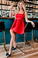 Stop & Look Sleeveless Mini Dress (Red) - NanaMacs