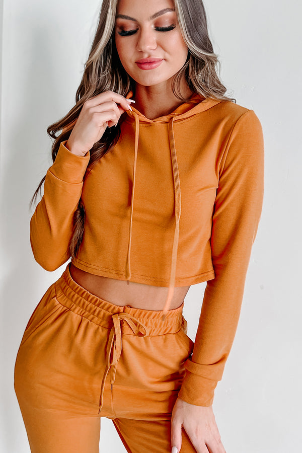 Living & Loving Crop Top & Jogger Two-Piece Set (Copper) - NanaMacs