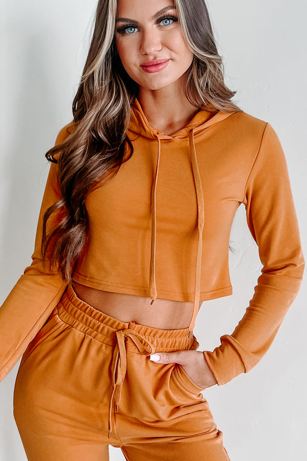 Living & Loving Crop Top & Jogger Two-Piece Set (Copper) - NanaMacs