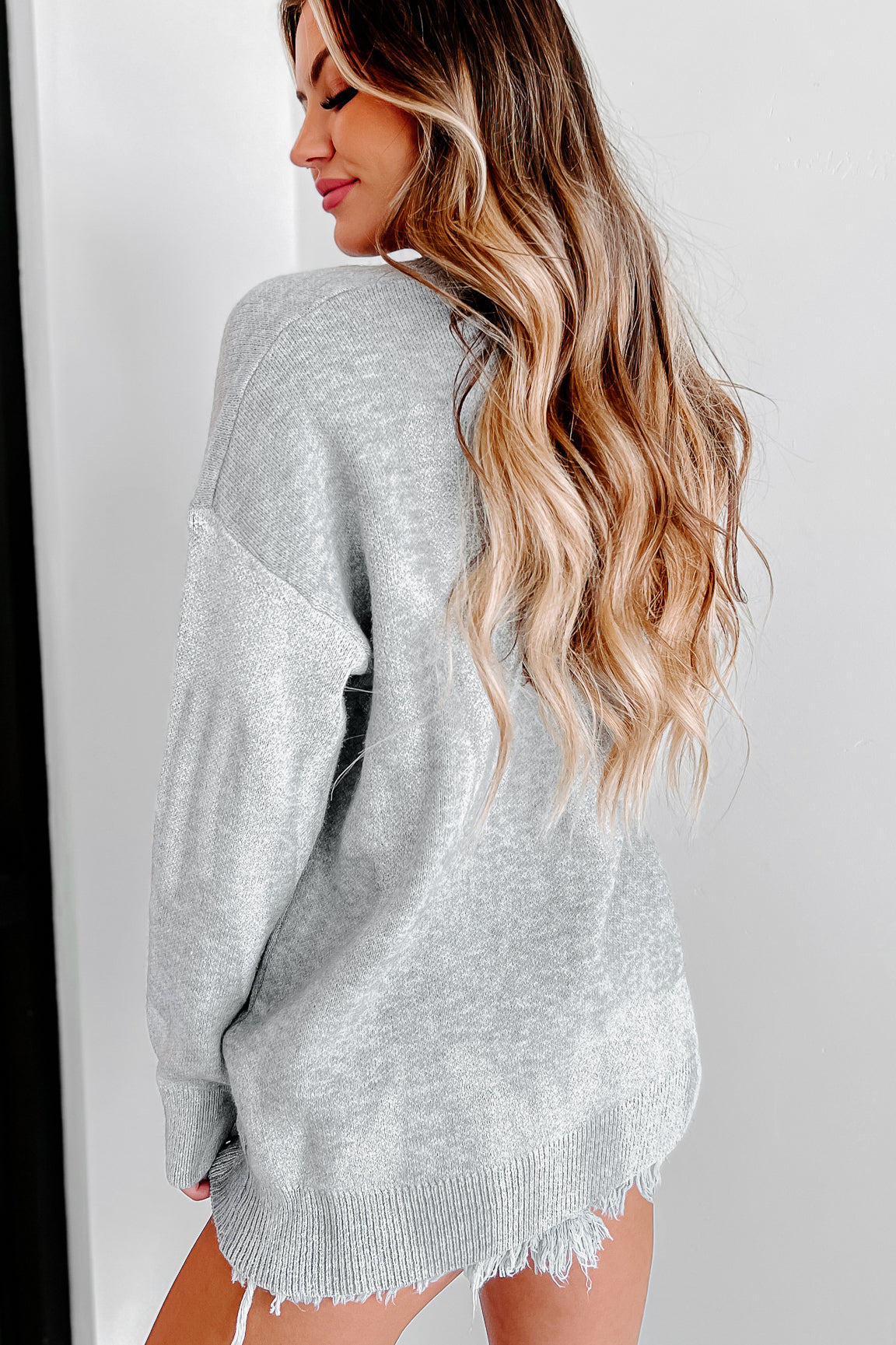 Firm Believer Patterned Sweater (Grey) - NanaMacs