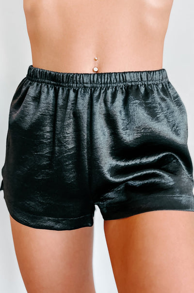 Knowing The Difference Satin Shorts (Black) - NanaMacs