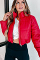 Where It All Ends Cropped Puffer Jacket (Red) - NanaMacs