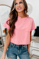 Boost The Mood Basic T-shirt (Pink) - NanaMacs
