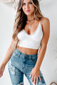 Simple And Sassy Lace Back Padded Bralette (White) - NanaMacs