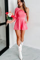 Truly An Icon One Shoulder Romper (Pink) - NanaMacs