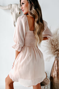 Just Being Sweet Babydoll Dress (Light Peach) - NanaMacs