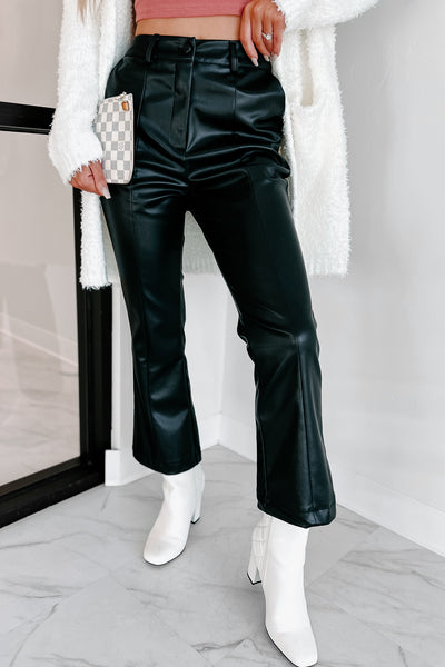 Staying Trendy Faux Leather Flare Pants (Black) · NanaMacs