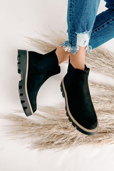 City Classic Faux Suede Booties (Black) - NanaMacs