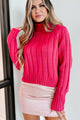 Wind Down Turtleneck Sweater (Fuchsia) - NanaMacs