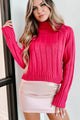 Wind Down Turtleneck Sweater (Fuchsia) - NanaMacs