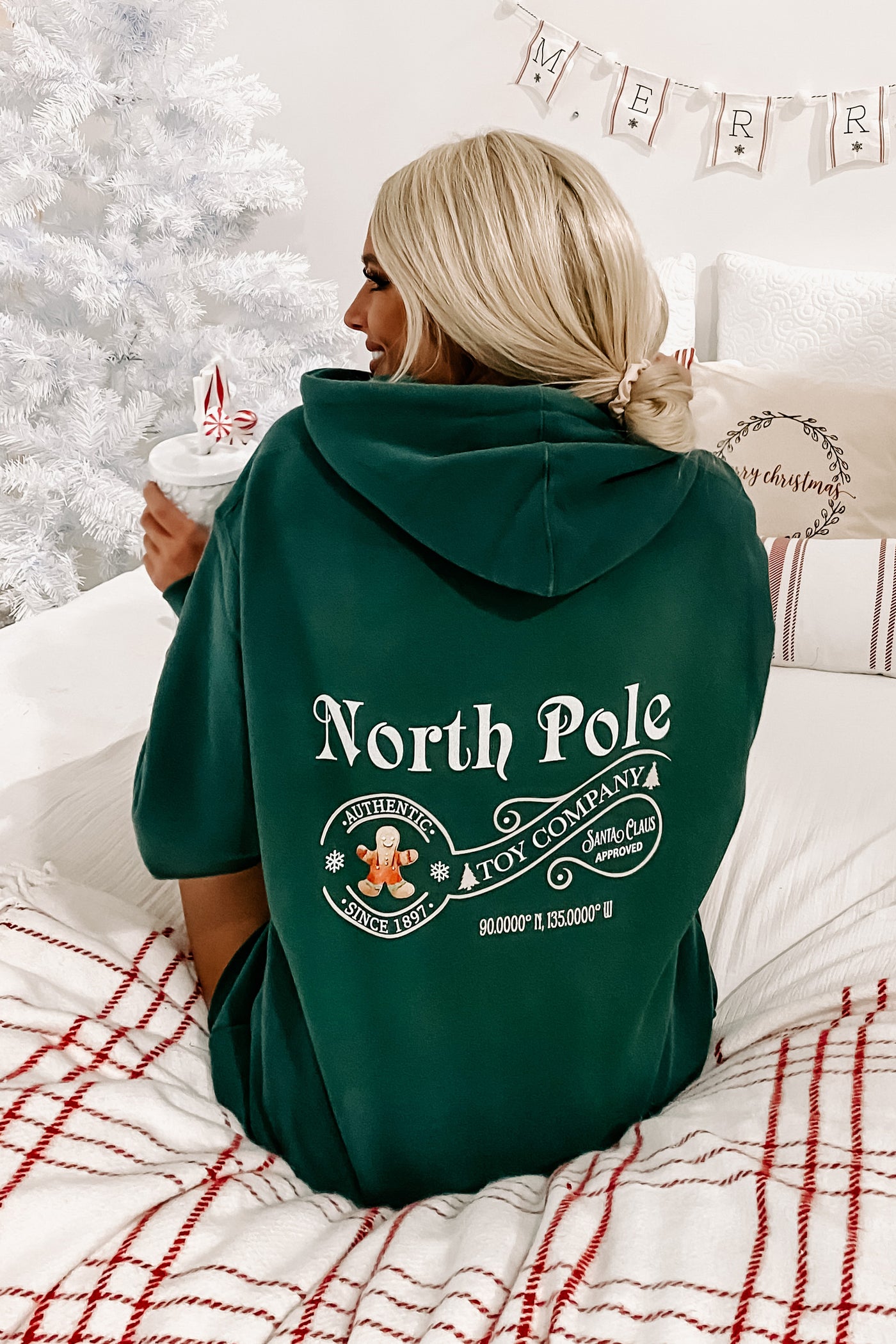"Authentic Since 1897" Double-Sided Gingerbread Man Graphic Hoodie (Alpine Green) - Print On Demand - NanaMacs