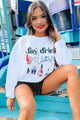 "Day Drink Believer" Corded Graphic Crewneck (White) - Print On Demand - NanaMacs