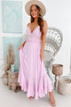 Treasured Love Lace Trim Maxi Dress (Lavender) - NanaMacs