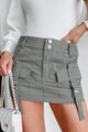 Making Things Happen Cargo Mini Skirt (Grey) - NanaMacs
