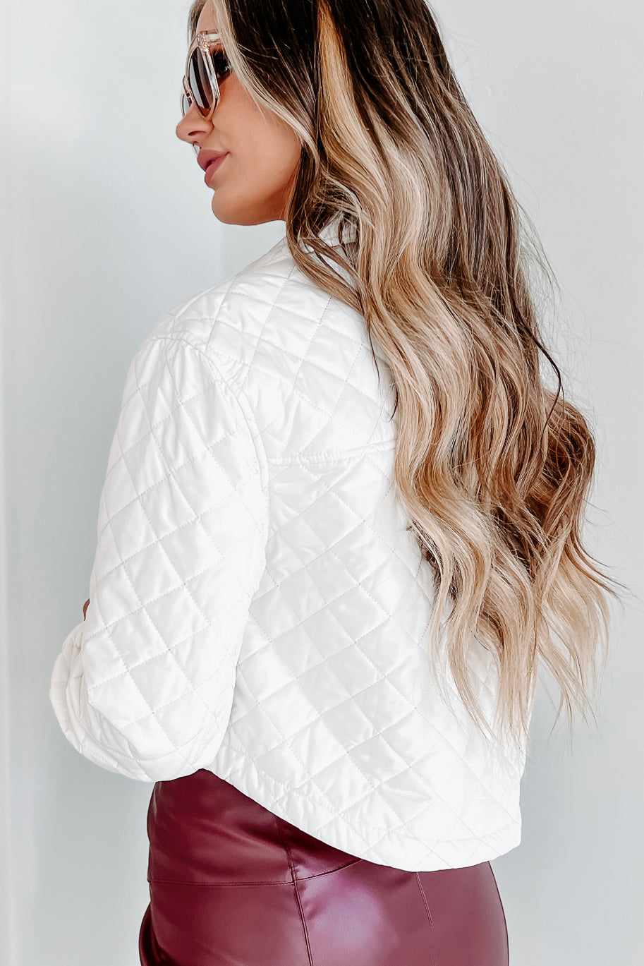 Changing Seasons Cropped Quilted Jacket (Ivory) - NanaMacs