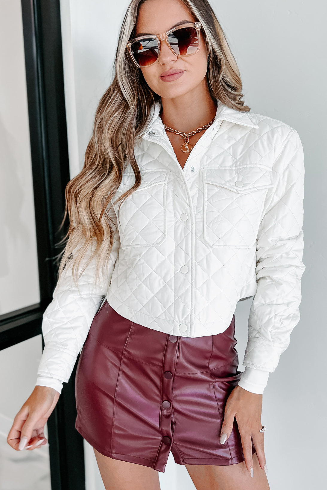 Changing Seasons Cropped Quilted Jacket (Ivory) - NanaMacs