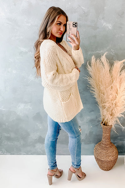 Cozy Confessions Chunky Knit Cardigan (Natural) - NanaMacs