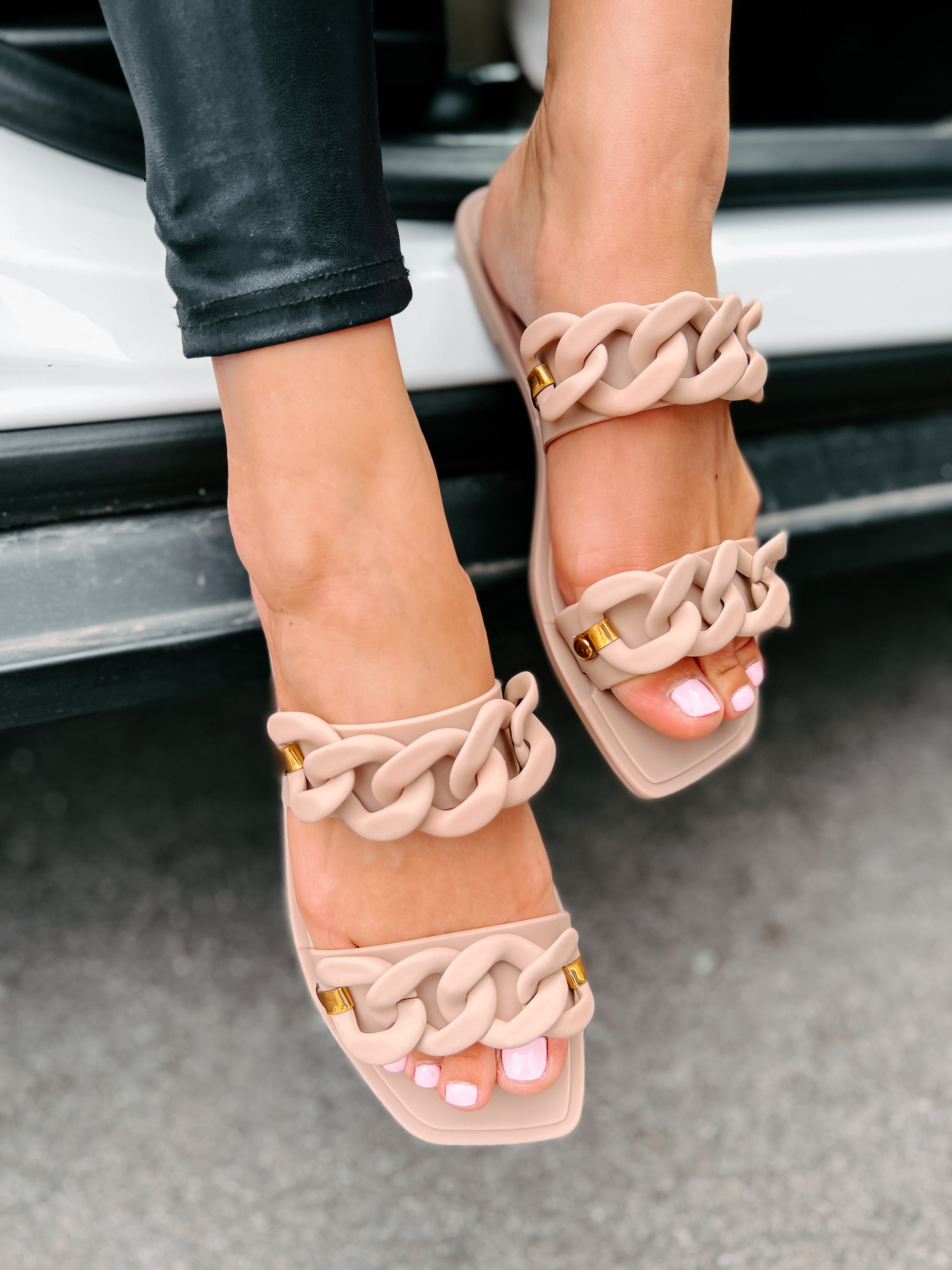 Playing Along Double Strap Jelly Sandals Blush Matte NanaMacs