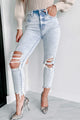 Hollis High Rise Distressed Eunina Skinny Jeans (Light) - NanaMacs