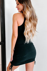 Always Thriving Ruched Bodycon Dress (Black) - NanaMacs