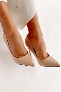 Mean Business Patent Heels (Nude) - NanaMacs