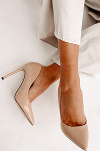 Mean Business Patent Heels (Nude) - NanaMacs