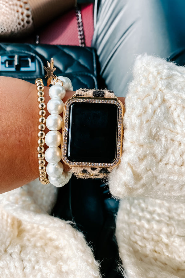 Fur All Time Faux Fur Apple Watch Band (Snow Leopard) - NanaMacs