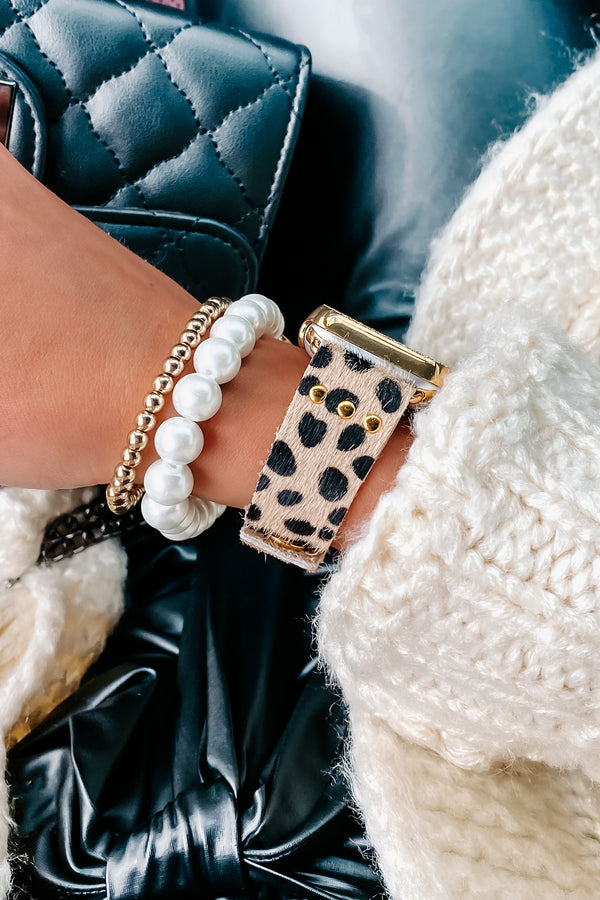 Fur All Time Faux Fur Apple Watch Band (Snow Leopard) - NanaMacs