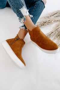 Suede Sweetie Faux Suede High Top Sneakers (Camel) - NanaMacs