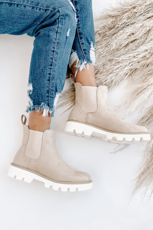 IMPERFECT Jenkins Faux Suede Booties (Cream) - NanaMacs