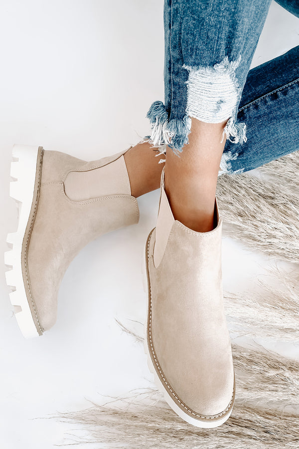 IMPERFECT Jenkins Faux Suede Booties (Cream) - NanaMacs